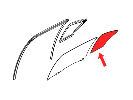 OEM '17-'22 Infiniti Q50 Rear Quarter Window Glass